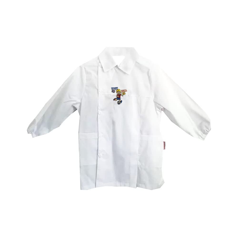 Grembiule Scolastico Bambina Modello Ambrosino Bianco Classico O Ricamato - Tessuto 35% Cotone 65% Poliestere, Con Omaggio Egidio - 2
