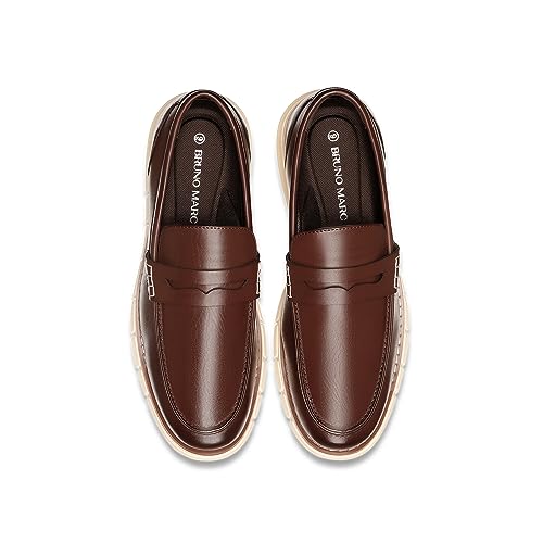 Bruno Marc Men's Casual Dress Shoes Slip-on Lightweight Penny Loafers EZFlex GlideBreeze,Size 7,Dark Brown,SBLS2349M
