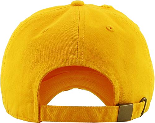 Image of KBETHOS Vintage Washed Distressed Cotton Dad Hat Baseball Cap Adjustable Polo Trucker Unisex Style Headwear