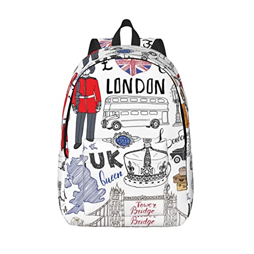 Sac à dos ordinateur I Love London taille S pour fille et garçon