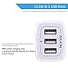 USB Plug-in Wall Charger, Charging Block, 3Pack Ailkin 3.1A Fast Charge 3-Port Power Adapter Cube Box Brick Base Compatible with iPhone, iPad, LG, Honor, Samsung, Kindle Fire, Blue, all USB Brick Base