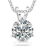 Madina Jewelry 0.10 Ct Ladies Round Cut Diamond Soitaire Pendant Necklace