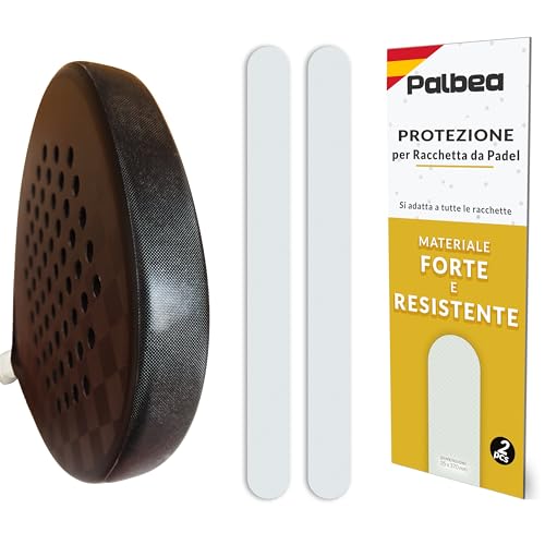 Palbea Protezione Racchetta Padel Trasparente - Confezioni da 2 - Paracolpi Racchetta Padel Ruvido e Leggero. Protector Resistente e Facile da sostituire. Accessori Protezione Padel 35x370mm
