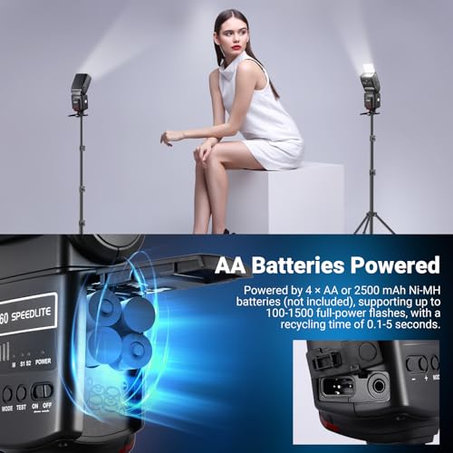 Image of NEEWER TT560 Camera Flash Speedlite Compatible with Canon Sony Nikon Panasonic Fuji DSLR with Universal Single Contact Hot Shoe Mount, Speedlight Compatible with Sony ZV1, NOT for ZV-1F, No TTL