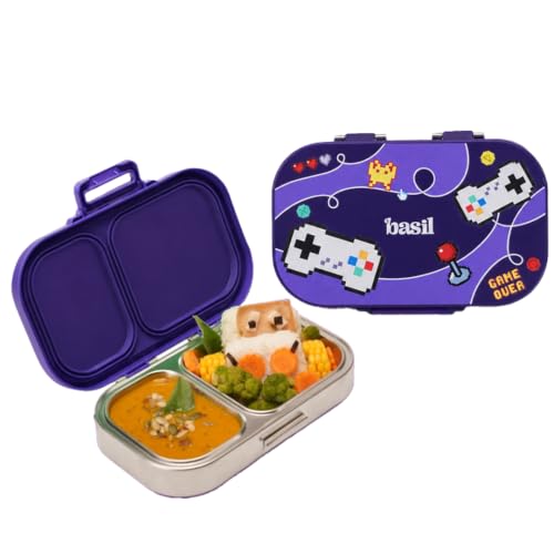 Image of Basil Bento Ace 2C Steel Lunch Box - Pixel Rush