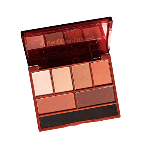 BKSYOFU 6 colores conjunto sombra de ojos paleta color calabaza pequeña bandeja portátil mate diario maquillaje cosmético ojo sombra paleta sombra