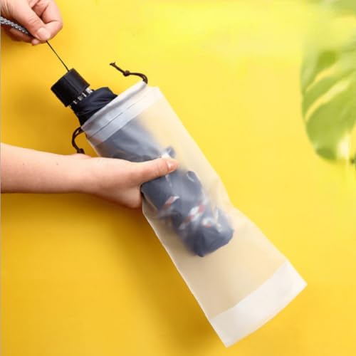 5 bolsas de armazenamento de guarda-chuva semitransparentes foscas – reutilizáveis, portáteis | Capa de proteção com cordão