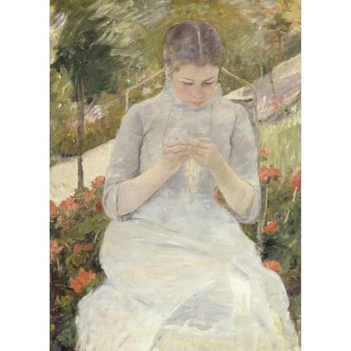 Cassatt Fille dans le jardin toile giclée roulée de prestige ARTICULOZY 101,6 x 127 cm