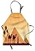 ABAKUHAUS Dune Tablier, Pyramides d'Egypte et Chameaux, Produit Unisexe avec Col Réglable pour Cuisine et Jardinage, Brown Châtaigne