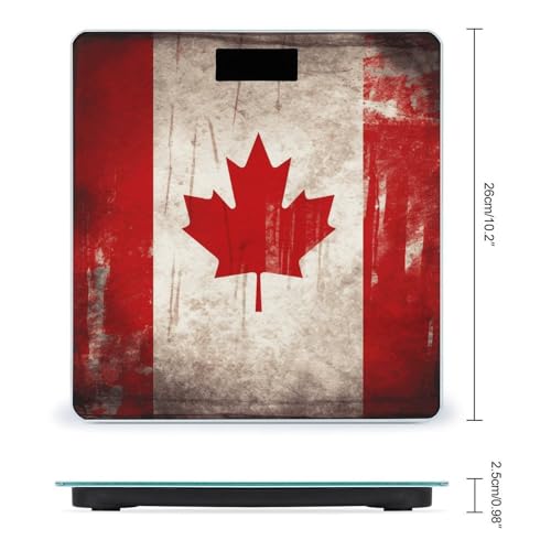 Báscula digital retro con bandera de Canadá y pantalla LCD miniatura 2