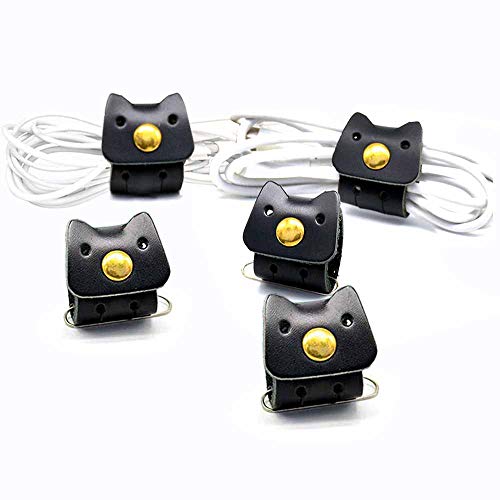 CAILLU Cord Organizer,Cord Keeper,Headphone Cable,Earphones case Headset Wrap Winder,Cord Manager,Phone Headphone USB Holder, Cable Straps Ties Gifts,Earbud case Clips 5 Pack