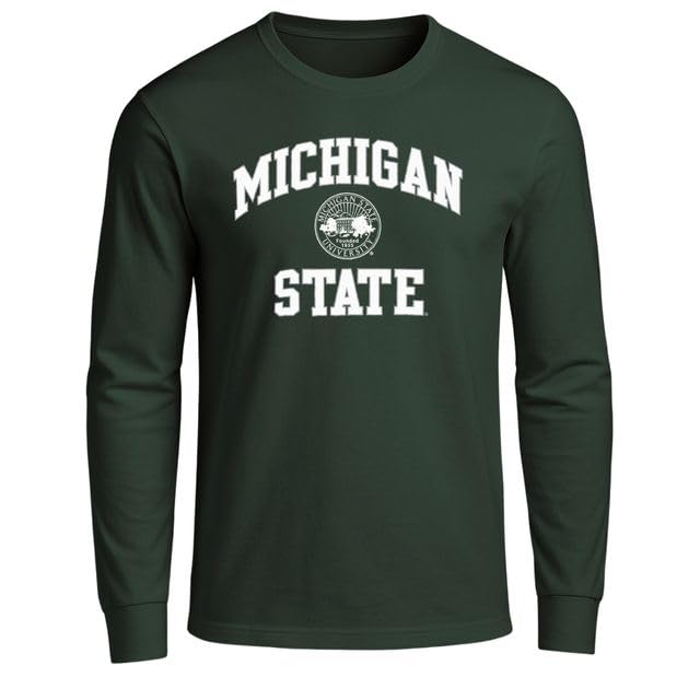 Barnesmith Michigan State University MSU Spartans Long Sleeve Adult Unisex T-Shirt Heritage Hunter Green X-Large