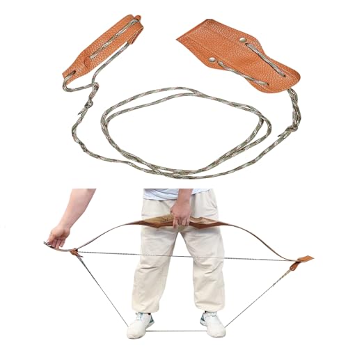- QI HUO JU - Archery Bow Stringer Recurve Bow Stringers Tool to Install Bow String Easily - Ideal Bow Stringers for Recurve Bow Traditional and Longbows Accessories (Brown)