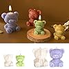 Paquete de 2 moldes cilíndricos de animales, velas de oso y molde de resina, moldes de silicona de fundición de resina para decoración del hogar y fabricación de velas, molde en espiral de onda