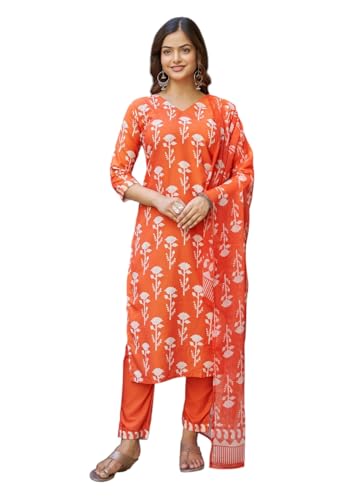 Ensemble kurti pour femme en coton mélangé Yashika avec pantalon et dupatta costume ethnique