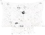 Scientific Sleep Starry Galaxy Solar System 100% Cotton 4 Pcs Queen Bed Sheet Set Kids Toddler Teen, Flat Sheet & Fitted Sheet & Pillowcase Kids Bedding Set (Galaxy, Queen)