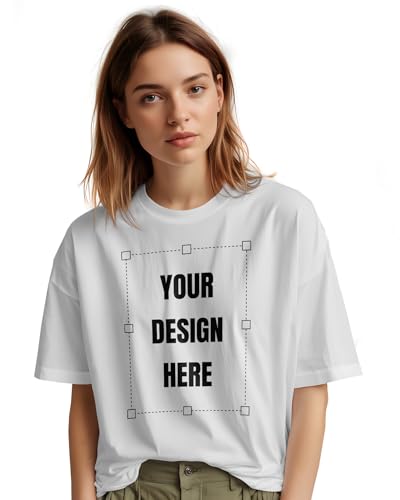 REGALOCREATIVO Camiseta Personalizada de Color Blanco. Manga Corta, Unisex y Fabricadas 100% en Algodón. Personalizable por Las Dos Caras, con Texto e Imagen. Regalo Personalizado