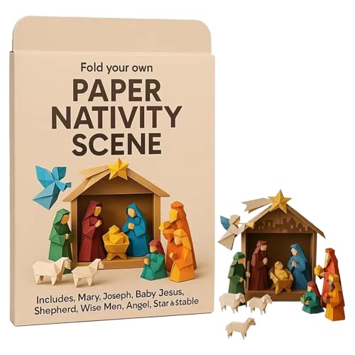 HDQQEU DIY Paper Nativity Scene, Krippe Weihnachten Papier Mit Jesus...