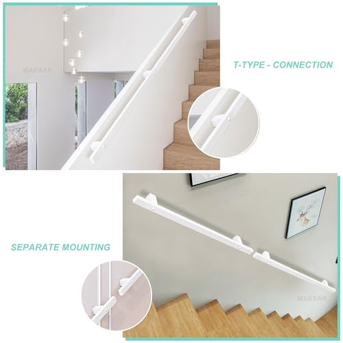 Rampe d'escalier murale blanche en fer forgé véritable pour intérieur moderne - 4