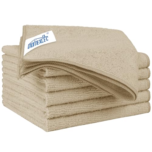 HOMEXCEL Brown Microfiber Cleaning Cloth 6 Pack 12.5 x 12.5