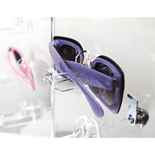 Mooca Acrylic Lockable Rotating Eyewear Display Rack Holder Stand With Mirror, 24 Frames #TOP7