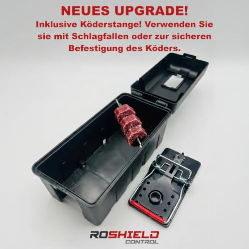 Roshield Rattenfalle Killer Box mit Inspektionsfenster - Einfach einzustellende Sicherheitsbox für Haus, Schuppen & Garage Kontrolle & Behandlung (Professionelle Qualität, 2er Pack)