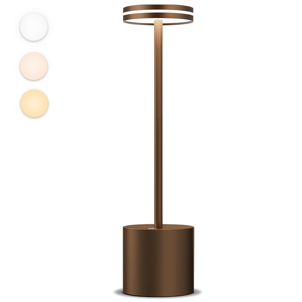 Moslumin Lampara de mesa inalambrica LED recargable 5000mAh, Moderna lamparas escritorio impermeable y portatil, lámpara bateria sin cables, para exterior, restaurante, jardin, terraza, mesita noche