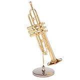 * Tamaño: 1/6 Escala P Prettyia Instrumentos Musicales De Tuba En Miniatura Modelo 1/6 Tuba para Accesorio De 12 \" - Trompeta (12cm de Largo)