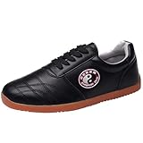 Zapatos de Tai Chi Unisex para Adultos, Zapatos de Tradición China Wu Shu Kung Fu, Zapatos Antideslizantes para Artes Marciales, para Entrenamiento Diario, Ejercicios Matutinos,Black-39EU