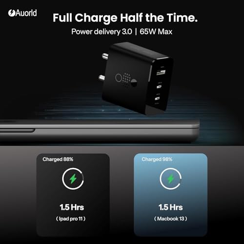 Image of 65W CMF by Nothing Super Fast Charger Adapter for CMF Phone 1 /Nothing Phone 2A /Phone 2a Plus /Phone 2 /Buds, CMF 65w Power Charger Adapter for Mobile, 65W Type C Charging Adaptor, Black