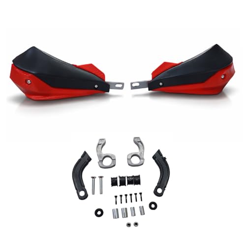 Image of Universal Motorcycle Hand Guard Wind Protector | Durable ABS Handguards for All Bikes Model (Black /Red)