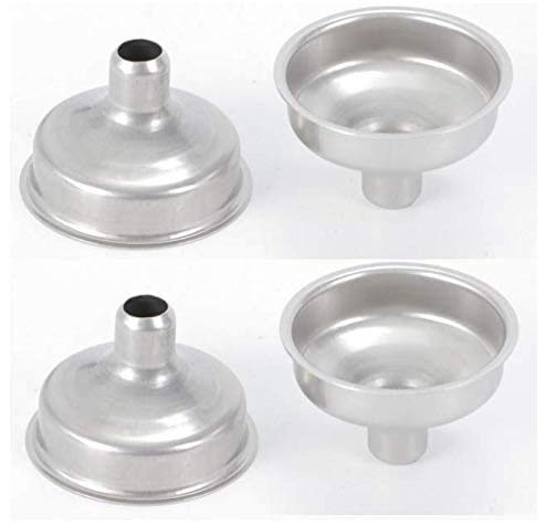 HLLMX 4 PCS Stainless Steel Mini Funnel For Essential Oil Homemade Cosmetics Essential Oils, DIY Lipbalms, Cooking Spices Liquids And Flask Funnel, Silver