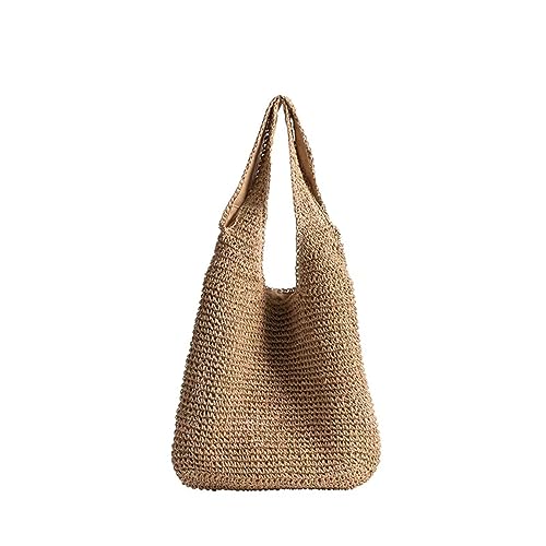 Handmade Straw Woven Bag Summer Women's Bag Woven Bag Large Single Shoulder Crochet Beach Bag Handmade Straw Woven Bag