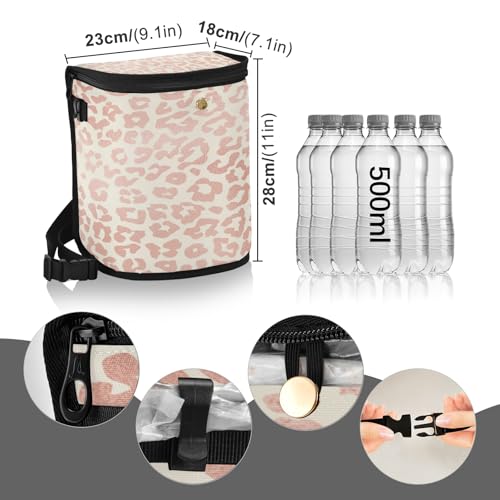 Image of senya Car Trash Can Car Garbage Can Car Waste Basket,Rose Gold Leopard Print Cheetah Leak-Proof Car Trash Bin, Car Trash Hanging Car Accessories Interior Car Organizer Bag