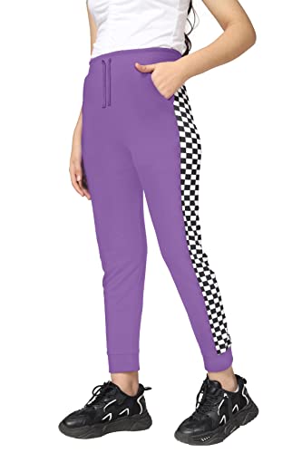 Image of KYDA KIDS Girls 100% Cotton Chess Print Track Pants | Elastic Waist Regular Fit | Soft Breathable Kids Casual Wear with Side Pockets Multicolor (Pack of 1)