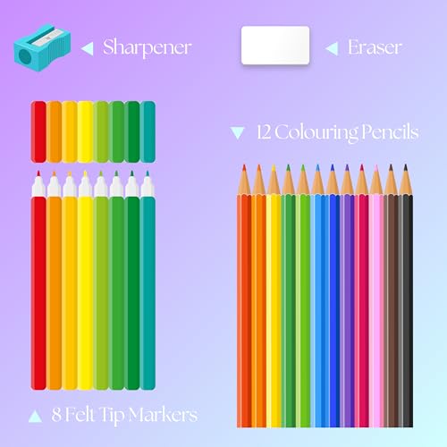 Disney Elsa Astuccio per Ragazze, Set Scuola