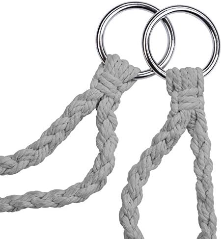 tectake 800689 - Hanging Chair, Hammock with Seat Cover, Robust Construction, Indoor Outdoor (Grey | No. 403116)