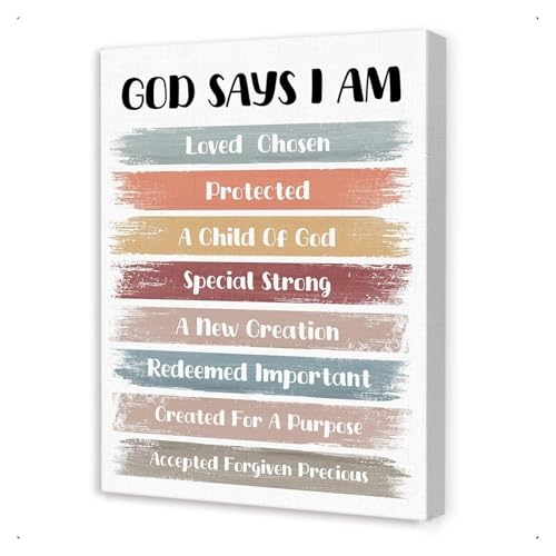 SHANGMAOYO I Am Loved Christian Wall-Art Gods Truth Affirmations Canvas for Room Nursery Classroom Decor SHANGMAOYO(Framed,16x24