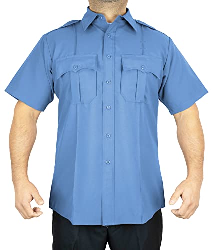 Image of First Class 100% Polyester Short & Long Sleeve Zippered Uniform Shirt 4 Pocket Hidden, Law Enforcement BDU Zipper Closure.