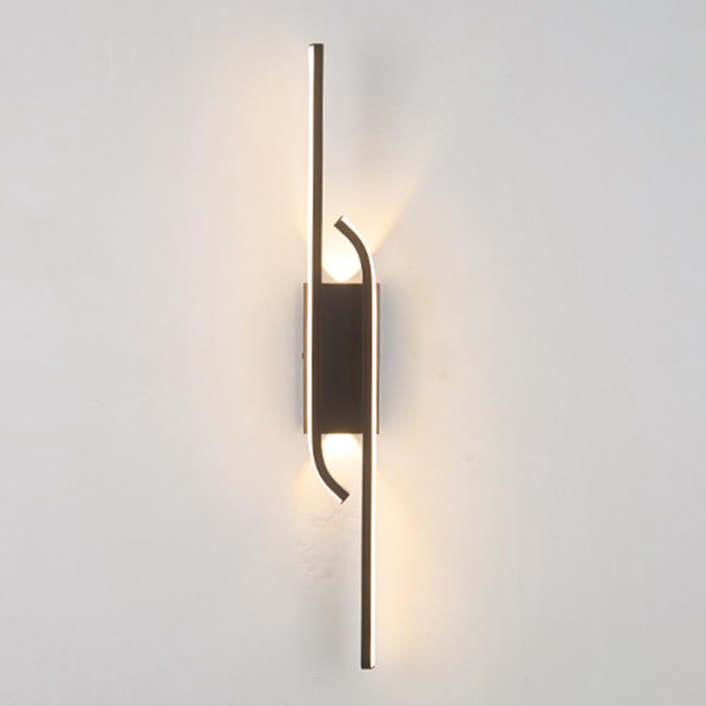 Lámpara de Pared Moderna LED Negra para Baño Aplique de Tocador Lámpara Lineal de Metal para Montaje En Pared Tira Larga para Sala de Estar Dormitorio Pasillo Escalera