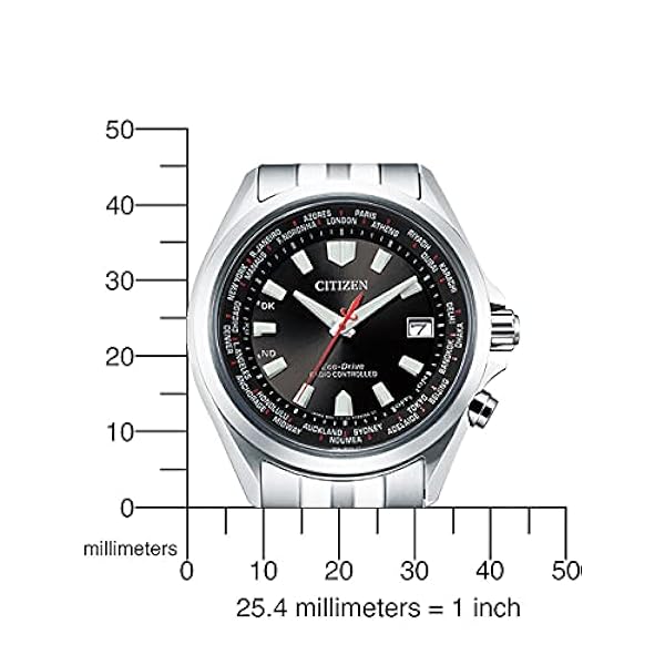 Citizen Analog Eco-Drive armbandsur för män, Silver/svart, One Size, Armband