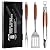 GRILAZ Heavy-Duty Rose Wooden BBQ Grilling Tools Set. Extra Thick Stainless Steel Multi-Function Spatula, Fork & Tongs | Essential Accessories for Barbecue & Grill. Ideal Gift for Father