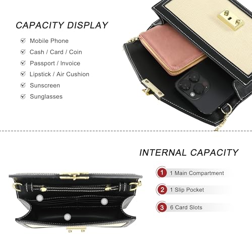 Wallet on Chain Purse WOC Crossbody Clutch Bag for Women in Textile and Leather Mini Shoulder Bag Phone Wallet3