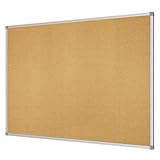 Lockways Corkboard Bulletin Board - Double sided Cork board 48 x 36 Notice message board 4 x 3 - Silver Aluminium Frame U12118762709 For Home, School & Office (SET Including 10 Push Pins)(36 X 48