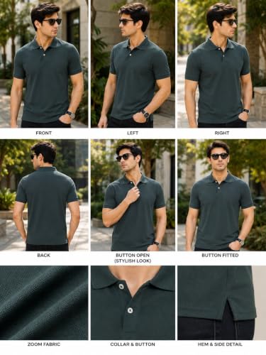 Image of MANTICORE Men's Cotton Blend Regular Fit Polo Neck Half Sleeve Solid Casual T-Shirt | Polo T-Shirt for Men - KSMPT-01