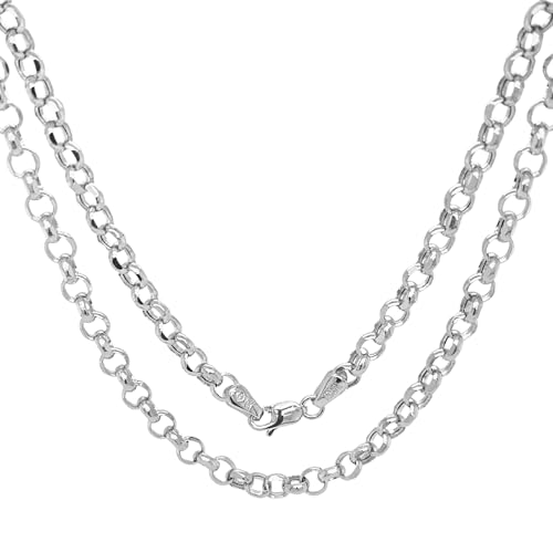 JEWELHEART 14K White Real Gold Rolo Chain 2.5mm