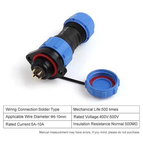 Conector SP17 5 pines de alta durabilidad con chasis tipo brida para soldar 2