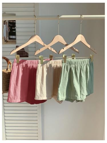 Image of MakeMeChic Women's 3 Pack Linen Shorts Gingham Striped Beach Shorts