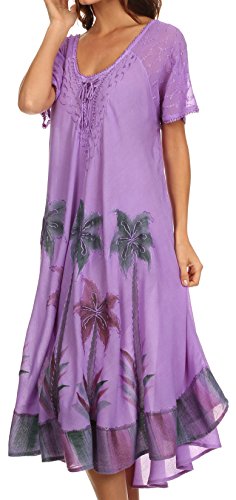 Sakkas Kai Palm Tree Caftan Tank Dress/Cover Up4