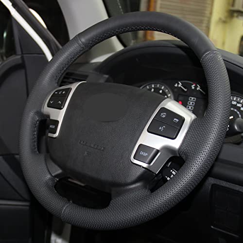 Loncky Genuine Leather Auto Custom Steering Wheel Covers For Toyota Land Cruiser 2008-2015 / Toyota Tundra 2007 2008 2009 2010 2011 2012 2013/ Toyota Sequoia 2008 2009 2010 2011 2012 2013 Accessories #TOP2